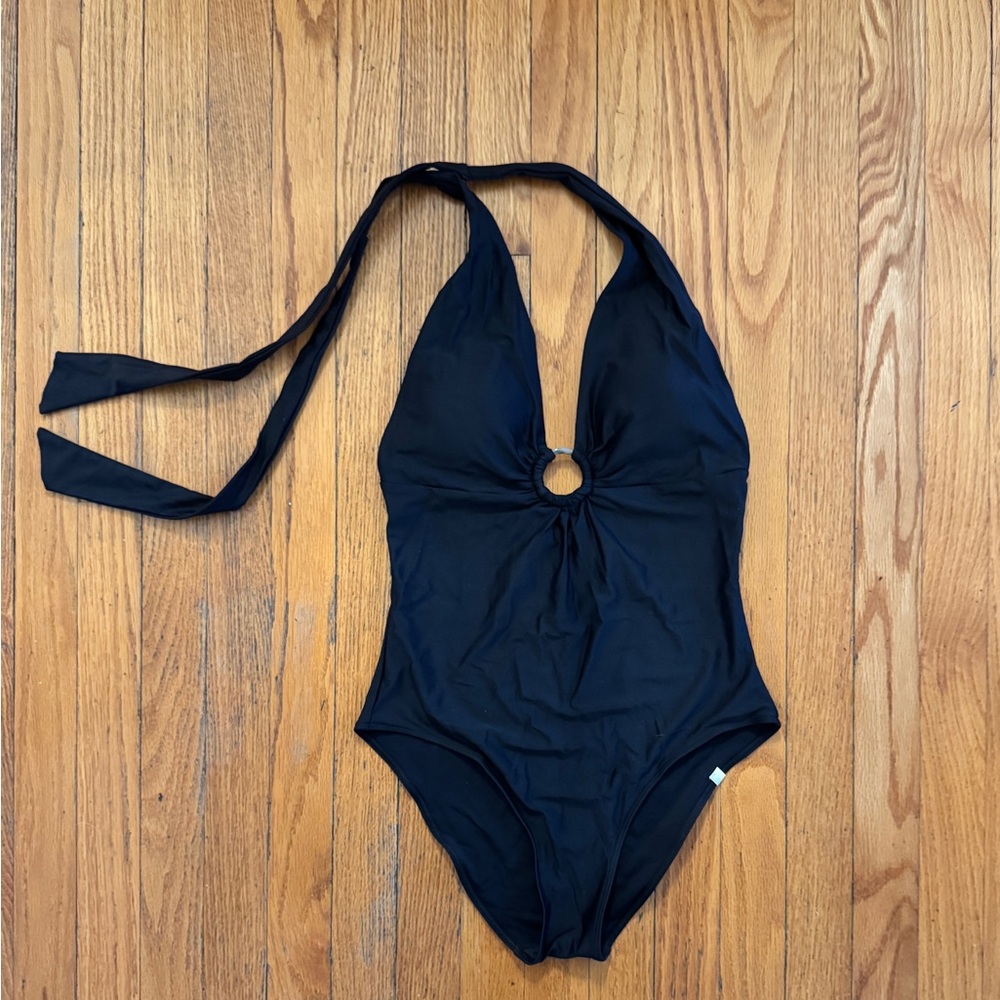 Black Halter One-Piece Swimsuit